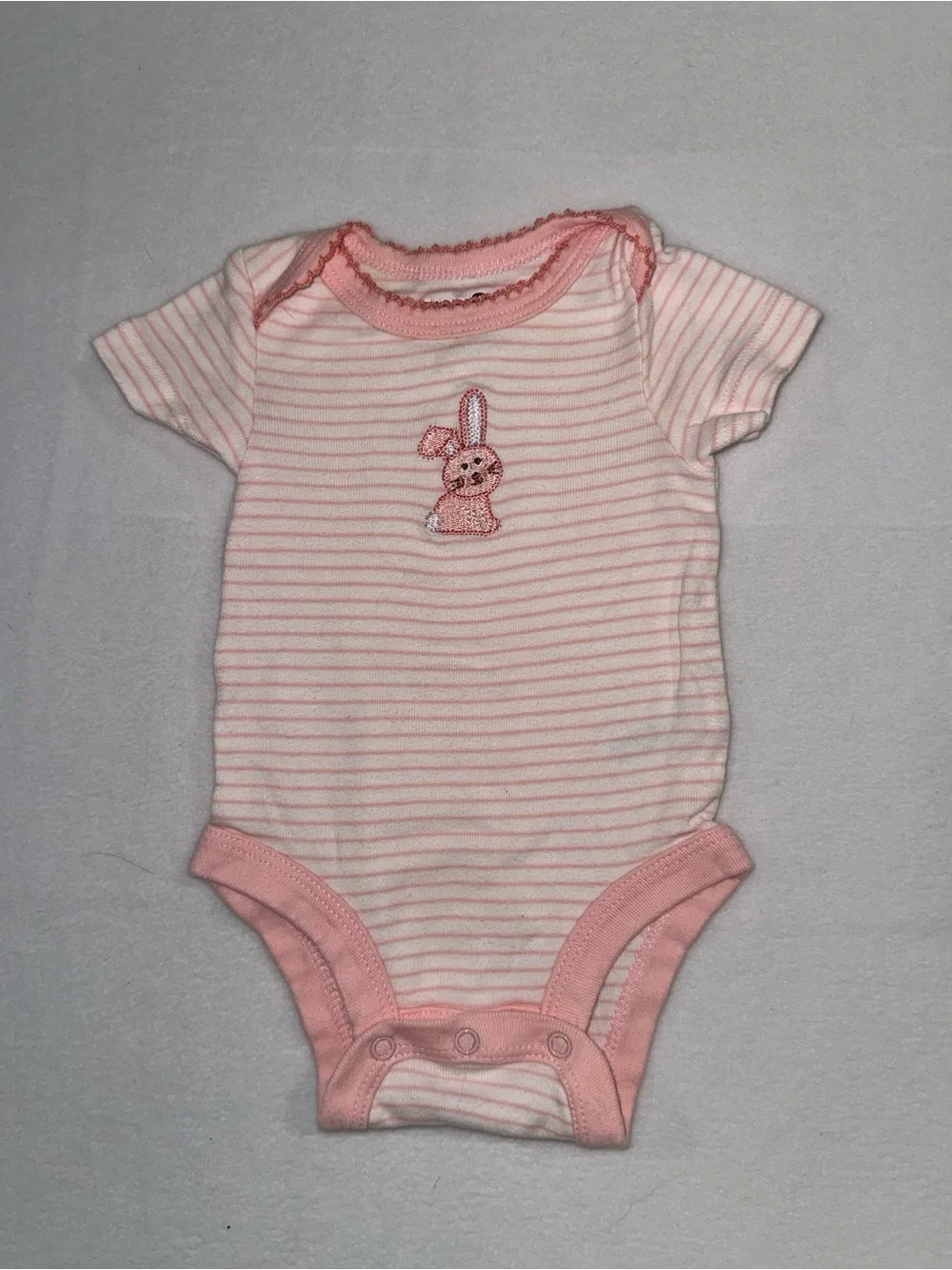 BabiesRUs Pink Baby Onsie with Footed bottoms - size 3 month GUC